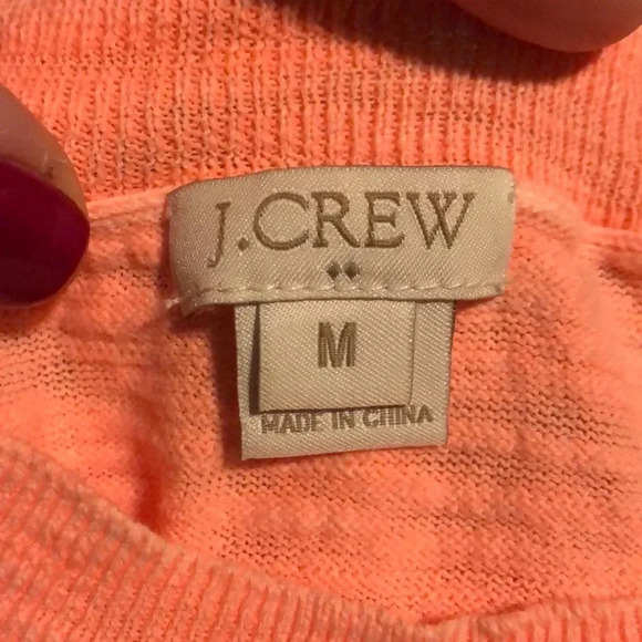 3. J. Crew Vibrant Orange 3/4 Sleeve - Picture 3 of 3